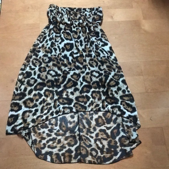 Strapless high low leopard dress size small - Picture 3 of 5